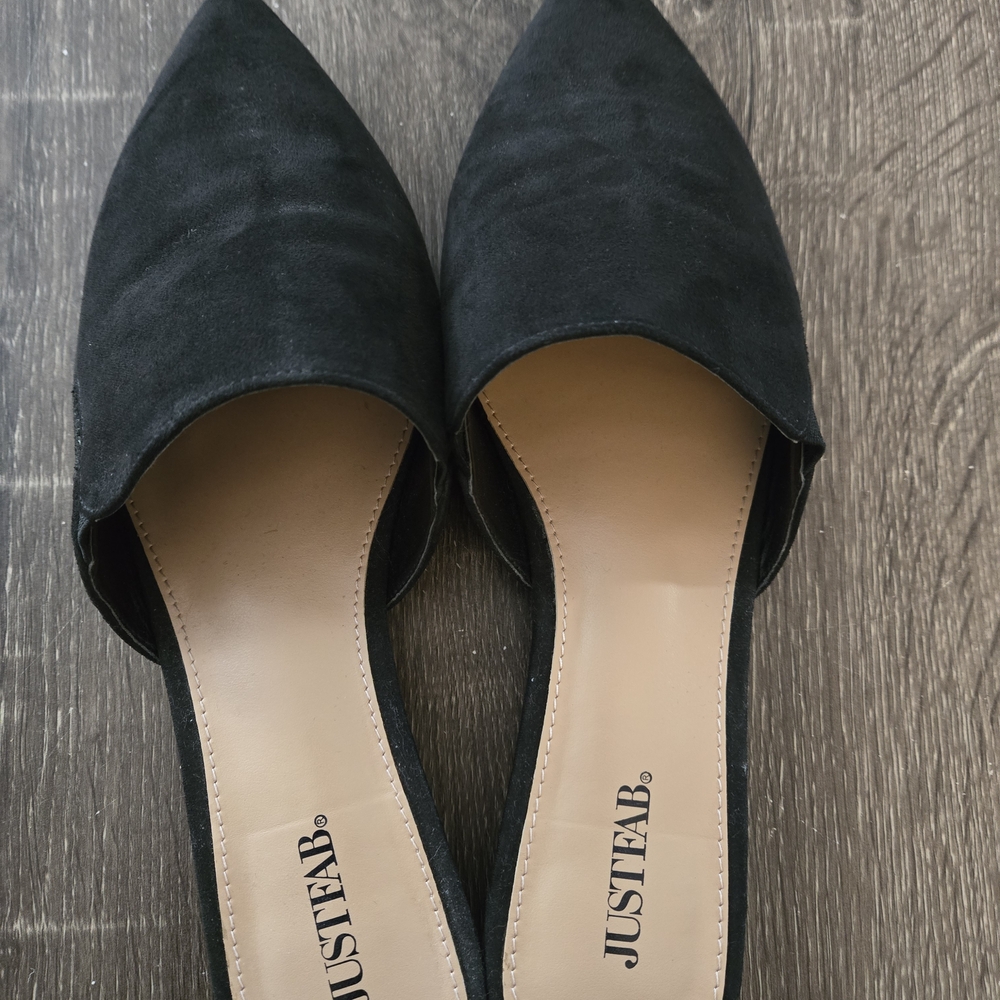 JustFab Black Suede Flats